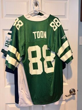 Reebok Green and White #88 Football Jersey - TOON